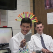 One of Sean's MTC Teachers - his district made him a crown for his birthday :)